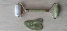 Rodillo de piedra de Jade Natural para masaje Facial, masajeador de gua sha, rascador, herramientas adelgazantes de belleza, relajación de la piel