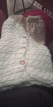 Saco de dormir para cochecito de bebé, saco de dormir de punto con botones para exterior, manta de lana cepillada y gruesa para bebé, Otoño e Invierno