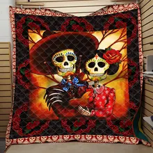 Череп Любовь Валентина напечатано 3d цифровой печати и хлопок летом прохладно одеяло кондиционер мыть воды фабрики