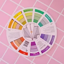 Pigmento de uñas para tatuaje profesional, rueda de 12 colores, tarjeta de papel, diseño de tres niveles, guía mixta, redondo, gira el círculo Central