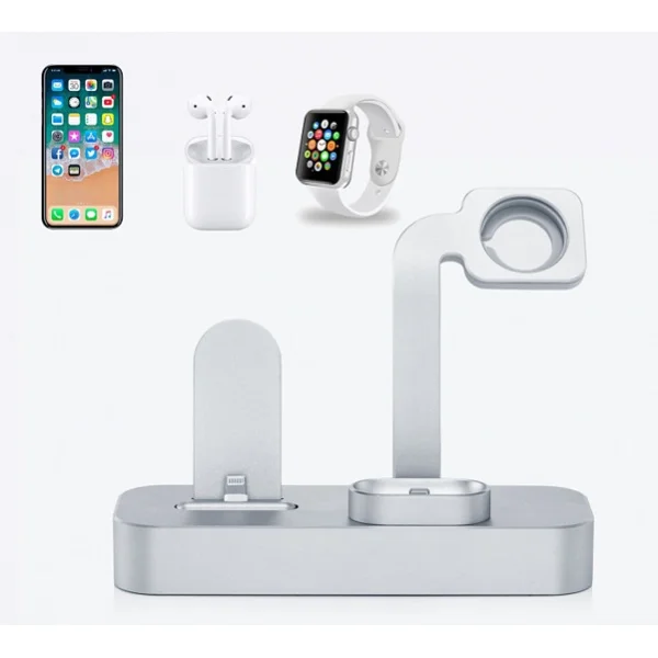 Док-станция COTEetCI Base19 CS7201 для Apple Watch, iPhone, AirPods(Серебро