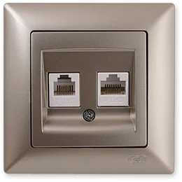 

PnpnElectrıc Gns Visage Ambiance Metallic Beige Data + Numerical Socket (RJ45 Cat6 + Cat3) Data + Telephone Socket