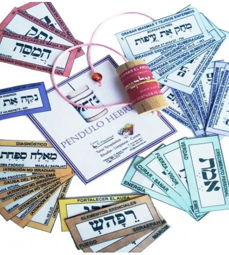 PENDULO HEBREO, con instrucciones y tarjetas