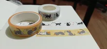 1 unds/pack nueva 15 Mm * 10m de dibujos animados negro estampado de gato de papel japonés cintas Washi cinta adhesiva adhesivo decorativo cintas