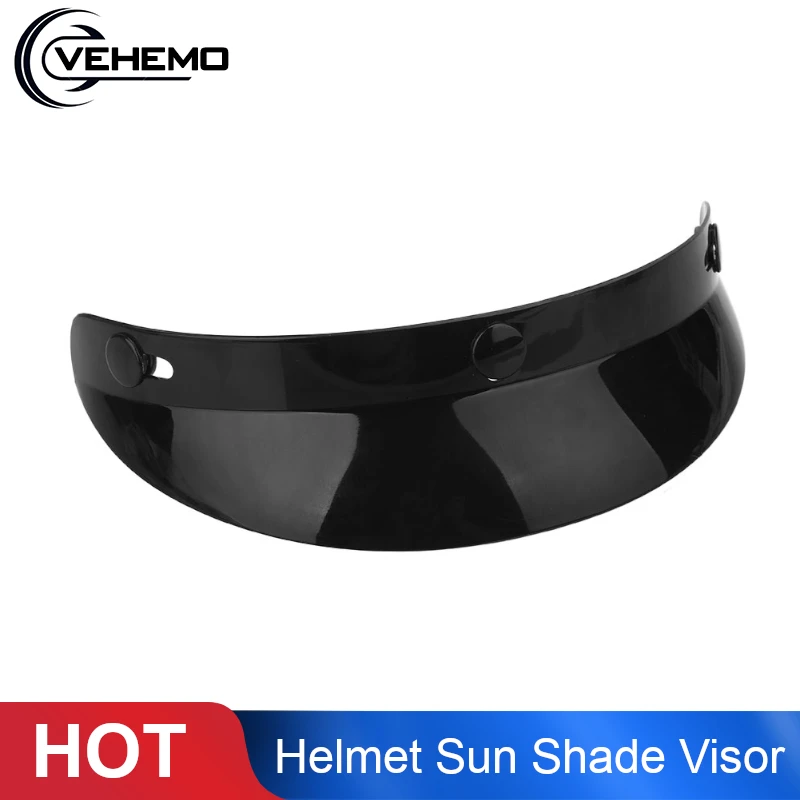 Chrome Silver VCOROS Universal 3-snap Retro Open Face Helmet Visor Windproof Sun Shield Half Face Motorcycle Helmets Visor