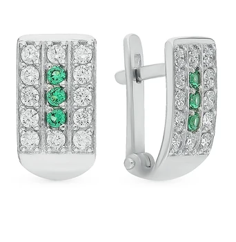 

Silver earrings with cubic zirconia sunlight sample 925
