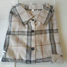 Plaid Shirts Blouses Oversized Women Top Long-Sleeve Blusas Loose Casual Cotton Ladies