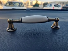 Drawer Knobs Hardware Wardrobe Cabinet-Handles Ceramic NAIERDI Bronze European Furniture