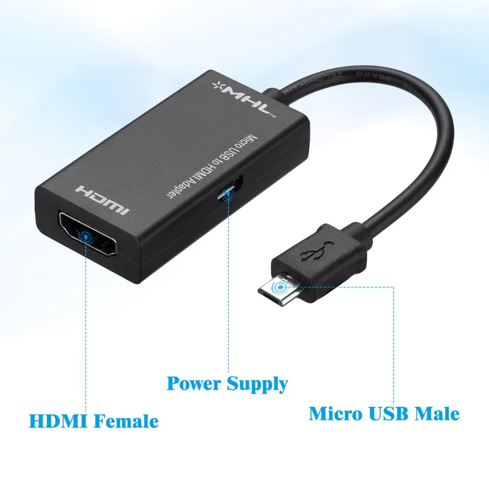 Микро USB 2,0 к HDMI кабель адаптер для samsung Galaxy для HUAWEI смартфон Android планшет ТВ MHL OTG адаптер