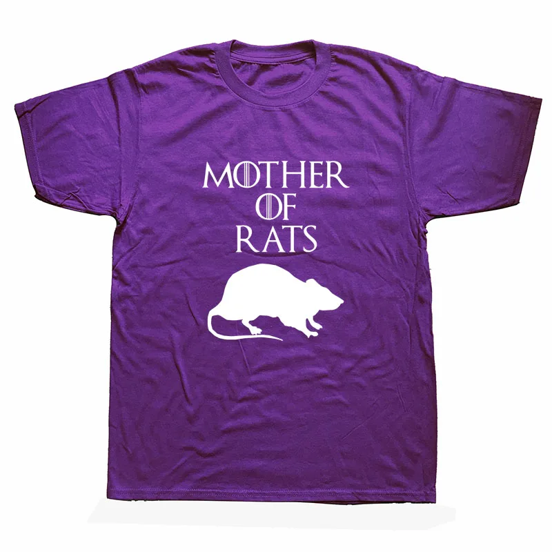 Летняя стильная забавная Мужская футболка «Мама крыс», Уличная Повседневная хлопковая футболка с коротким рукавом и принтом в стиле хип-хоп, Повседневная футболка с круглым вырезом, топы, футболки - Цвет: Purple