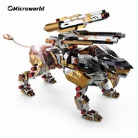 Microworld 3D Metal Puzzle Roaring Lion Model DIY Assemble Colorful Animal Jigsaw Christmas Desktop Decoration Toys For Teen 2