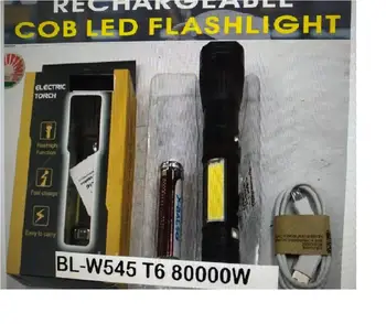 

MILITARY TACTICAL FLASHLIGHT DOUBLE LED (LED SIDE) t6 80000W BL W545 ZOOM BIKE QUICK CHARGE USB BELT CLIP 2 BATTERIES