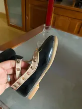 Bekamille-Sandalias de cuero con remaches para niñas, zapatillas de ocio, zapatos de baile de princesa, novedad de 2021