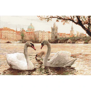 

1364 set for embroidery Riolis 'Swans. Prague ', 45*30 cm
