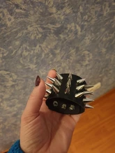 Único de tres fila puntiagudo hacen picos remache de cuero ancho Punk Rock gótico Unisex pulsera de hombre de la joyería