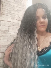 La naturaleza pelo Afro Pelo Rizado mechones extensiones con cierre Ombre oro 30 pulgadas suave súper largo pelo sintético del pelo de la onda