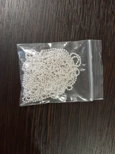 5 unids/lote, 3 tamaños, 1,5mm y 2,0mm y 2,4mm, 7 colores, cuentas plateadas, collar de cadena, Conector de cuentas de 65cm (25,5 pulgadas)