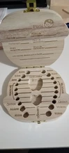 Caja de dientes de madera para bebé, organizador para guardar dientes de leche, idioma español e inglés, Umbilica, guardar regalos