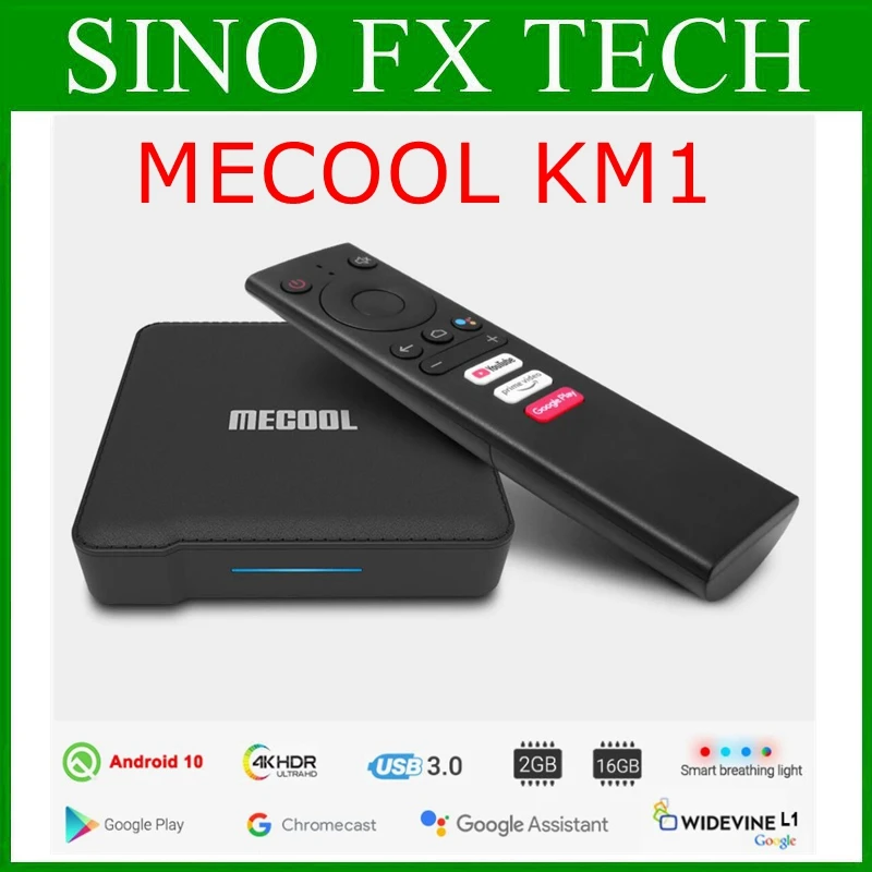 Mecool KM1 ATV 4GB 64GB Google Certified Android 10.0 Amlogic S905X3 Androidtv Prime Video 4K Dual Wifi Set Top Box Mecool KM1