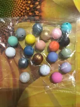 LOFCA-Lote de cuentas sueltas de silicona para dentición, 15mm, 20 unidades por lote, cuentas de dentición redondas para bebé, masticables DIY, dentición de colores para bebé