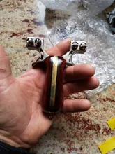 Tirachinas de caza profesional, Catapulta de acero inoxidable + mango de madera con banda de goma, equipo de caza para tiro al aire libre