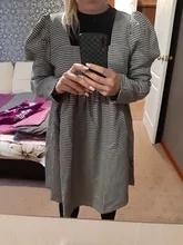 Plaid Dress Puff-Sleeve Square Collar Bclout Black White Sexy Vintage Autumn Casual Woman