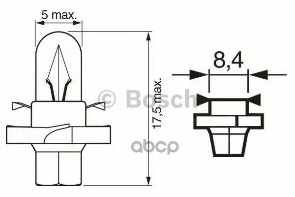 Лампа Накаливания 1,2w Bx8,4d Pure Light Bosch арт. 1987302235