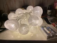 Lights-String Garland Cotton-Ball Led Wedding Party Christmas Outdoordiy Holiday 5M Crib