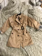 Abrigo de tenis Vintage para bebé, ropa para niño y niña, chaqueta a prueba de viento, cortavientos británico con doble botonadura, cinturón con botón para Collar