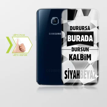

Personalized Custom Samsung Galaxy S6 Slim Clear Silicone Phone Cover (Black White Themed) 003