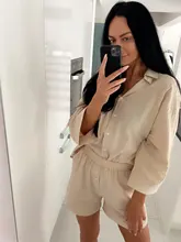 Msfancy-Conjunto de dos piezas de verano para Mujer, conjunto de pantalones cortos de 2021 algodón, camisa holgada Vintage Bohemia, pantalones cortos de cintura alta