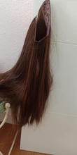 SARLA-Extensión de cabello sintético para mujer, Falso largo postizo corto y recto, sin Clip, Halo, Rubio