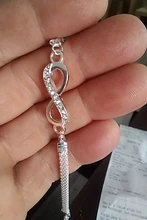 Pulsera Infinity con diamantes de imitación para hombre y mujer, joyería