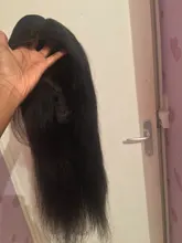 Peluca de malla con división media de 30 pulgadas, cabello humano liso brasileño Remy, prearrancado con pelo de bebé, parte T, 13x1