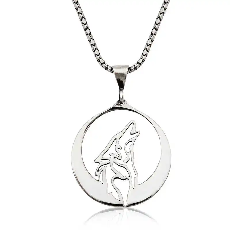

Armagano 100% 925 Sterling Silver Gray Wolf Necklace Quality and Original Male Amulets