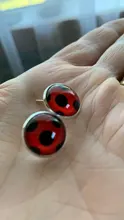 Pendientes de mariquita con Clip para la oreja, aretes de mariquita para Cosplay, circulares, de lunares, regalos de fiesta, joyas de Anime, novedad de 2020