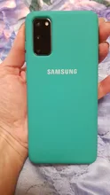 Funda de silicona líquida para teléfono móvil Samsung, carcasa suave de estilo de color sólido para oficina para Galaxy S20 S20 Plus S20 Ultra con Logo