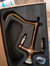 Grifo de cerámica doble para baño, mezclador de lavabo alto, grifo de cocina de latón antiguo caliente y Grifo de Agua Fría