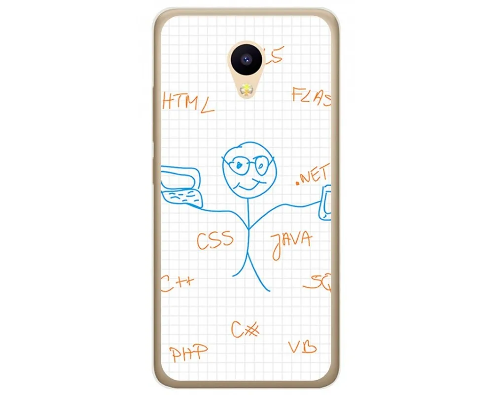 Гелевый Чехол из ТПУ для Meizu M5C design Informatico drawings | Мобильные телефоны и аксессуары