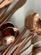 Knife Fork Tableware-Set Spoon Flatware Gift-Box Dishwasher-Safe Stainless-Steel Gold