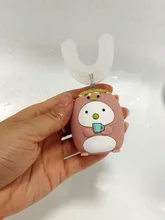 Cepillo de dientes eléctrico sónico para niños, 360 grados, de silicona, automático, Ultra sónico, recargable por USB, con dibujos animados