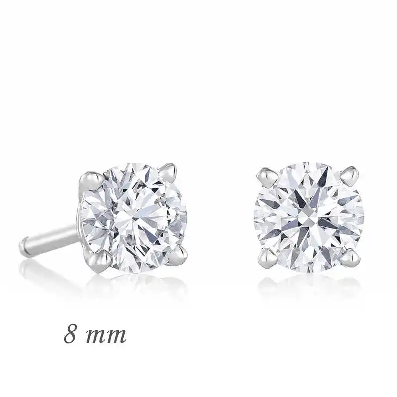 

Merve Silver Silver Round Solitaire Zircon Earrings-8 Mm.