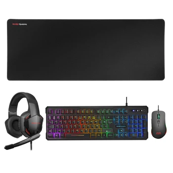 

Mars Gaming MCPPRO218, Pack Gaming 4 in 1, mouse RGB ergonomic, Afombrilla XL, headphones Over-ear, French Layout Teclado