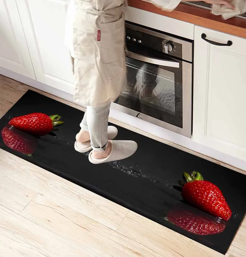 

Еще черный коврик на пол с 3d рисунком, нескользящий коврик из микрофибры для кухни, современный декоративный моющийся коврик