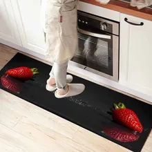 ElseBlack пол на красные плоды клубники 3d принт нескользящие микрофибры Кухня Счетчик современные декоративные моющиеся области коврик