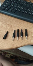 Audio-Jack Plug Headphone-Connector Plastic Black Male with Housing-Size 5x0.9-Cm 5pcs/Lot