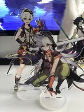 Genshin-figura de Anime de impacto Diluc Venti Klee Keqing Qiqi, soporte acrílico, modelo de placa, decoración de escritorio, señal de pie, llavero de ventilador, regalos