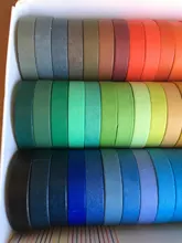 Conjunto de cintas Washi básicas, listones de colores sólidos arcoiris, autoadhesivos, para decoración y recortes, articulo de papelería para diario, 60 unidades por paquete