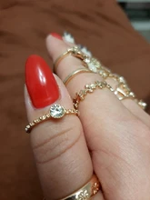 Tocona 15 unids/set, Virgen María Anillos de oro para mujer corazón manos de Fátima Anillos Cruz hoja geométrica Kольцо de joyería 7056