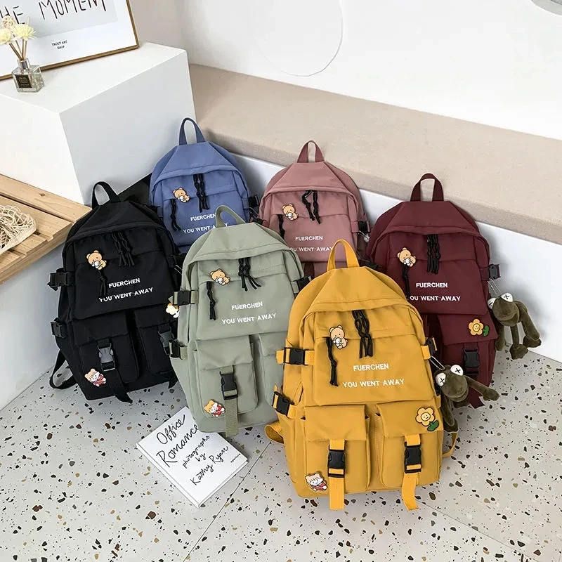 NEW School Bags Multifunction Women Backpack Teenager Girls Laptop Backpack Student Shoulder Bag Korean Style Schoolbag 4